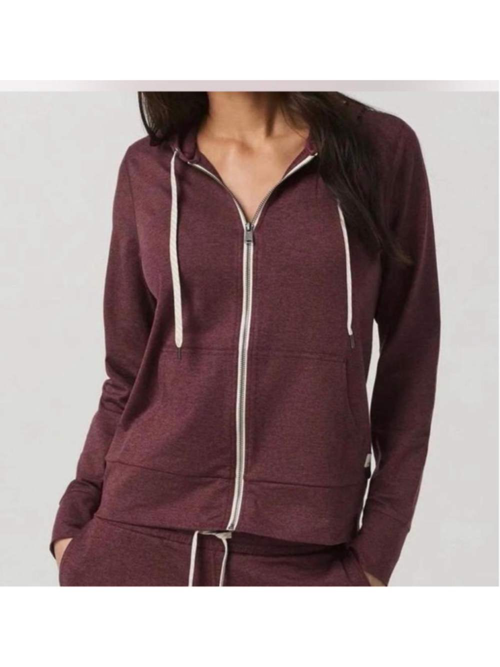 Women's Vuori Halo Modern Full Zip Hoodie, Size L, Burgundy
